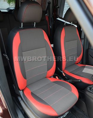 Comfort series with red leather and red stitching