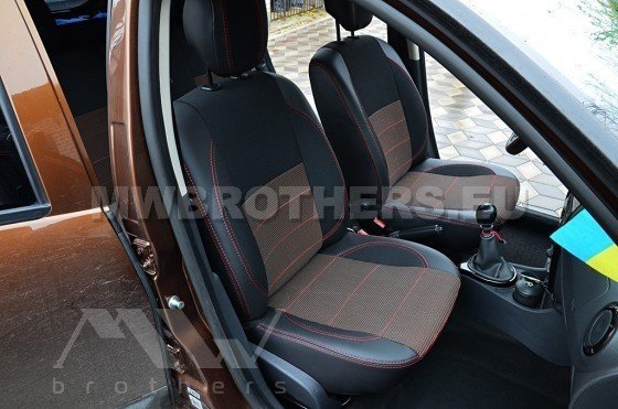 Comfort series with red textile and red stitching