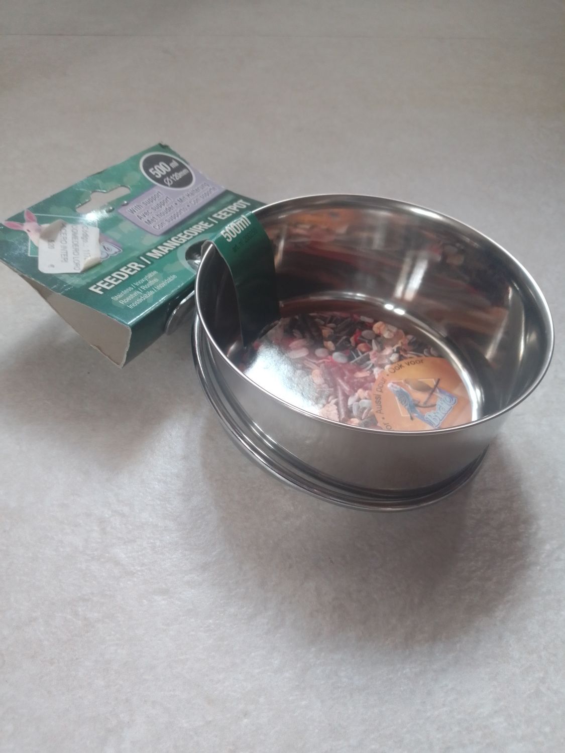 Comedero acero y colgador