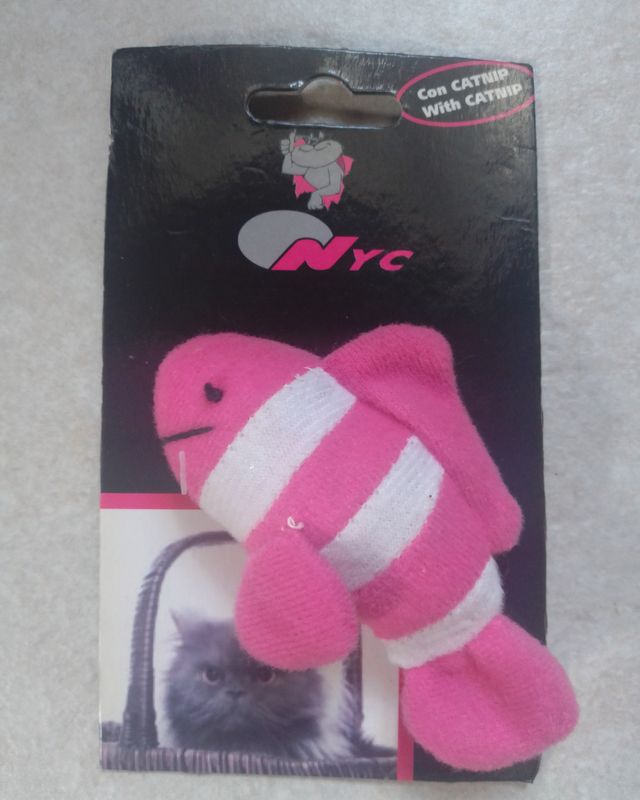 Juguete pez rosa para gatos
