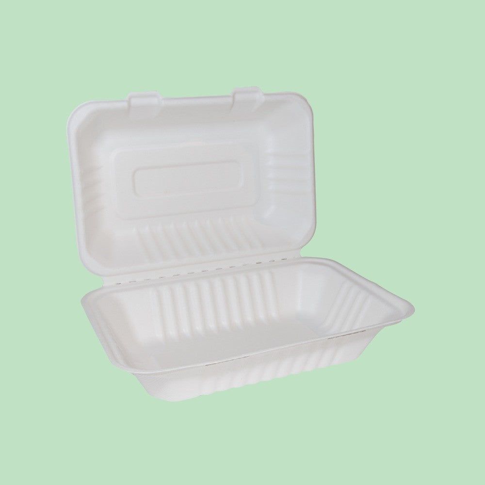 9" x 6" Bagasse Clamshell