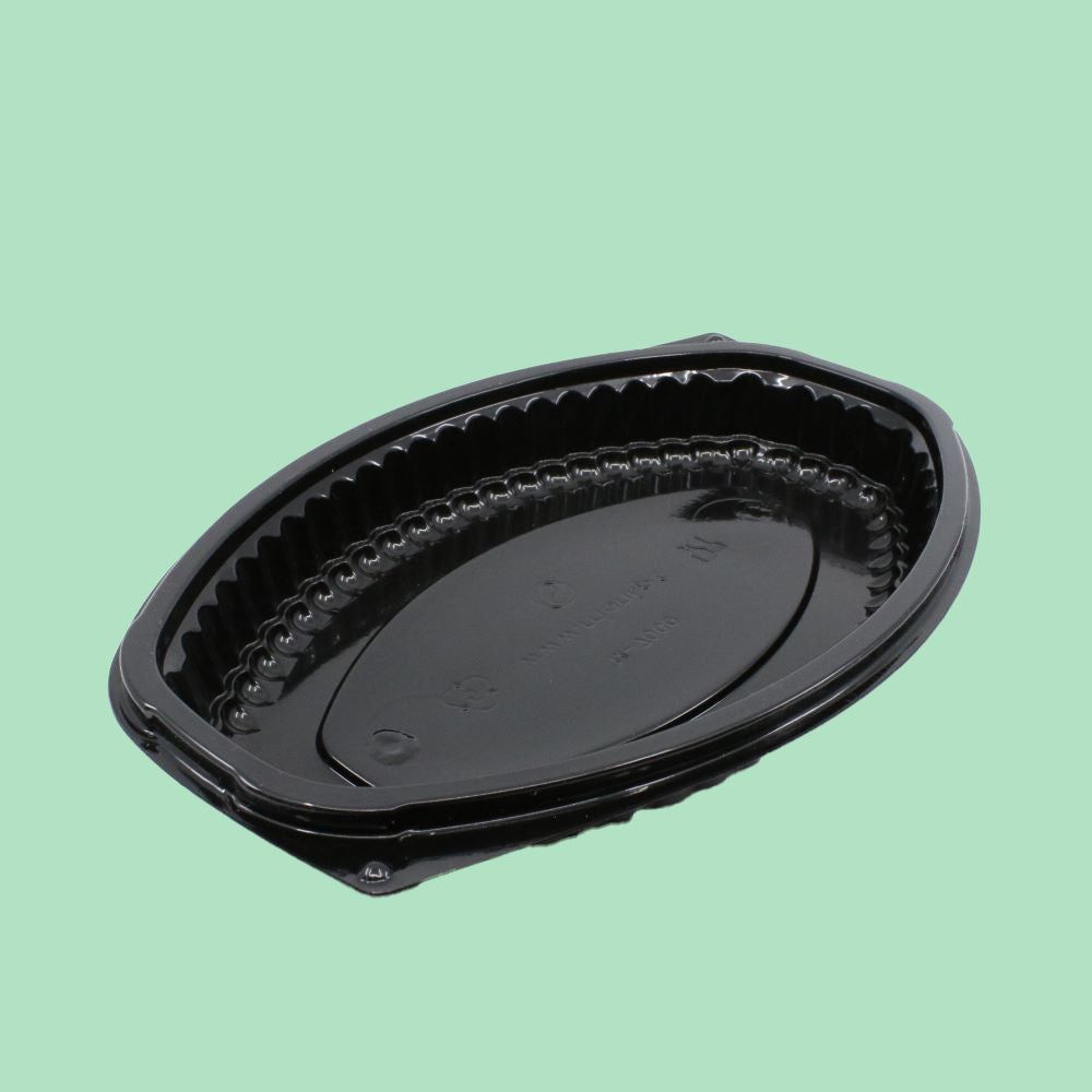 12oz Black Oval Microwave Tray