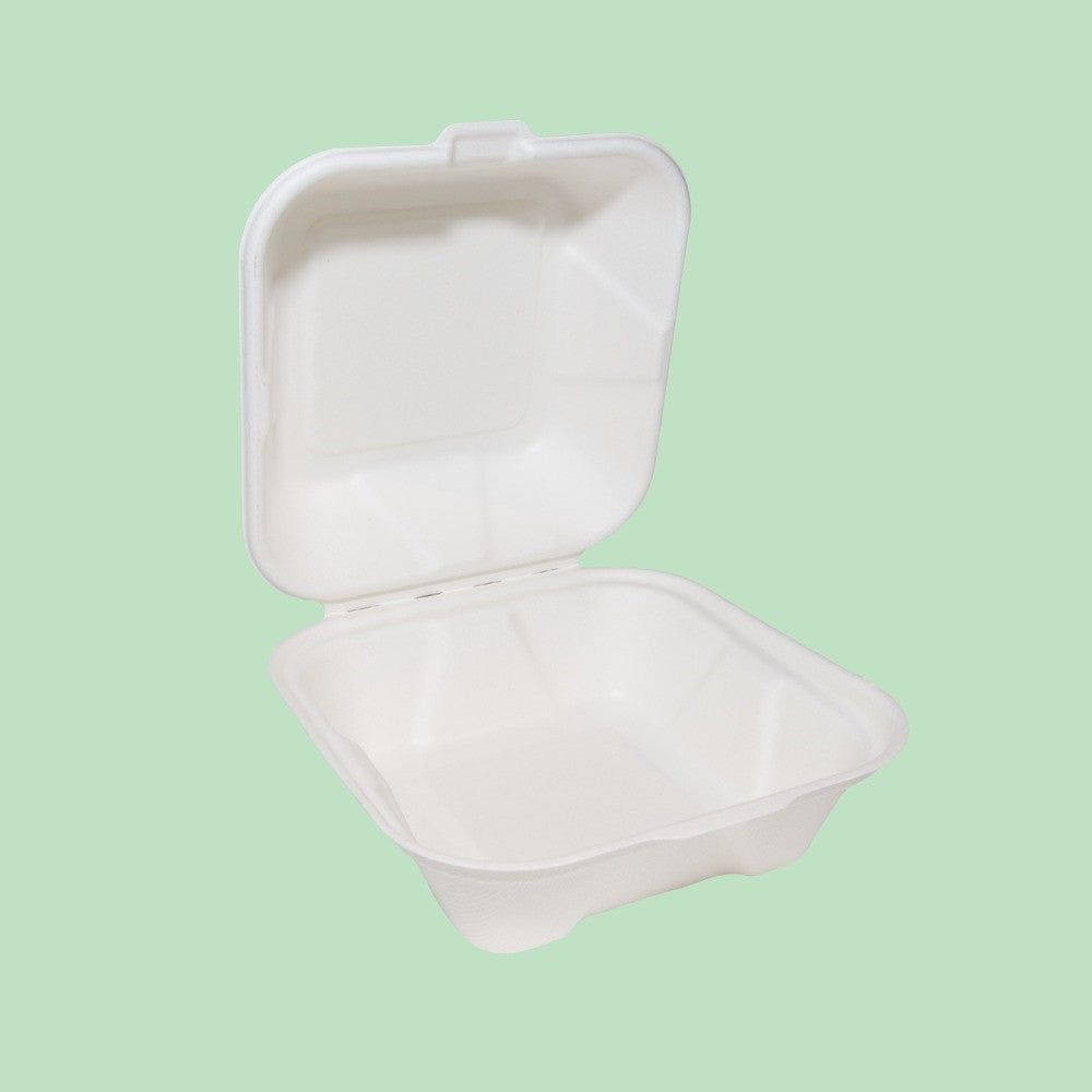6" x 6" Bagasse Burger Box