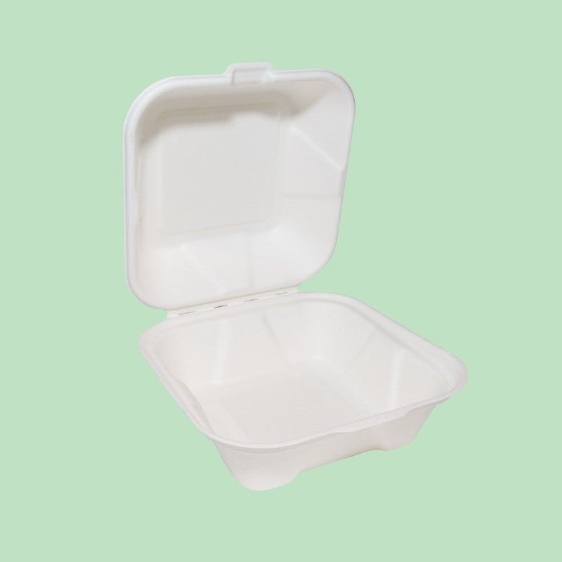 6" x 6" Bagasse Burger Box