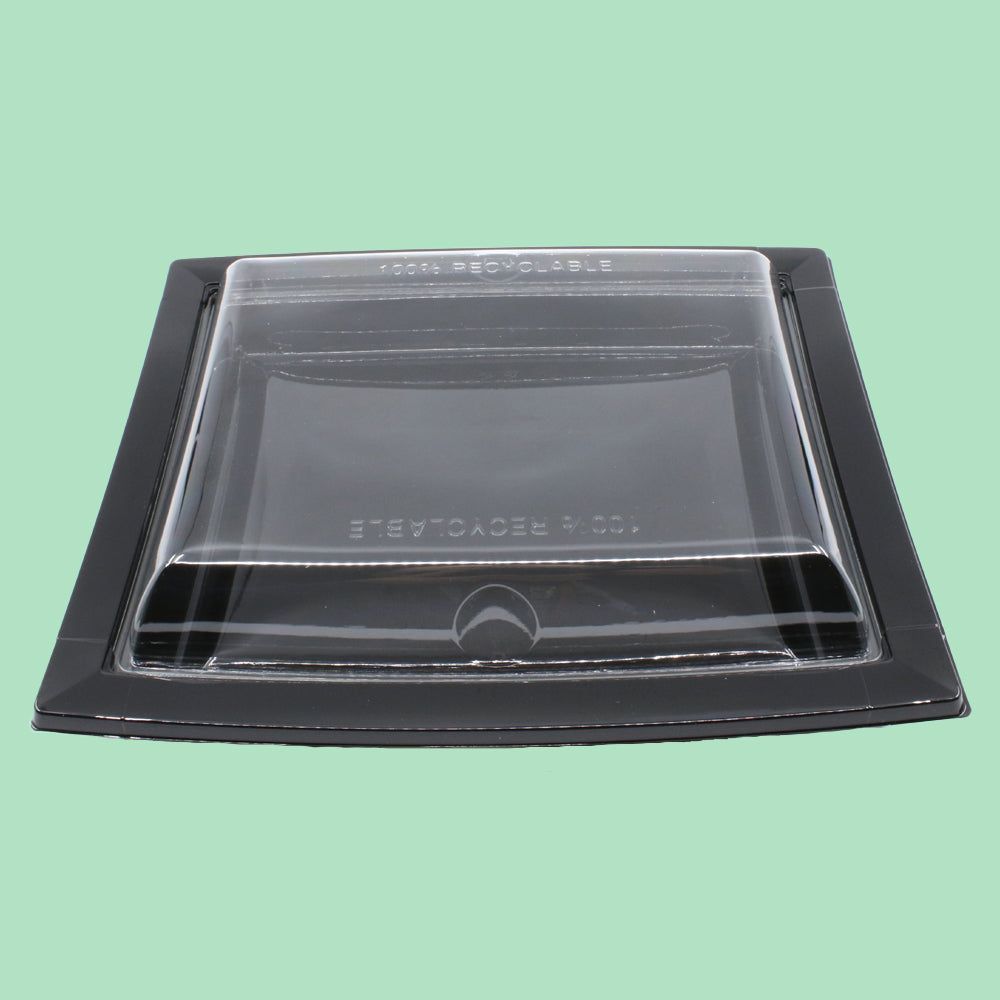 420ml Black Base / Clear Lid rPET Container