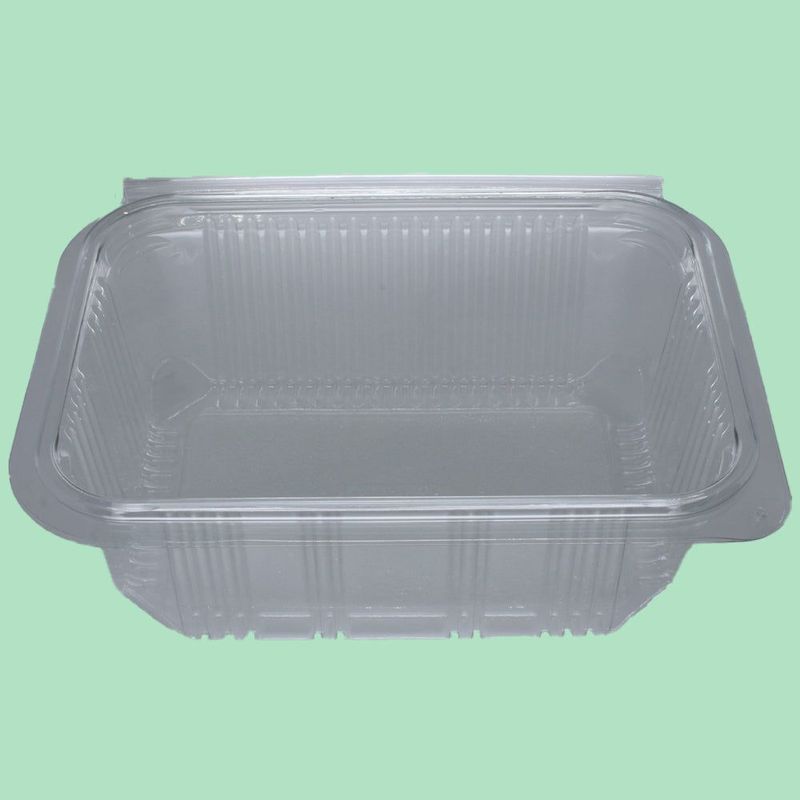 1000ml Rectangular Hinged Lid rPET Container