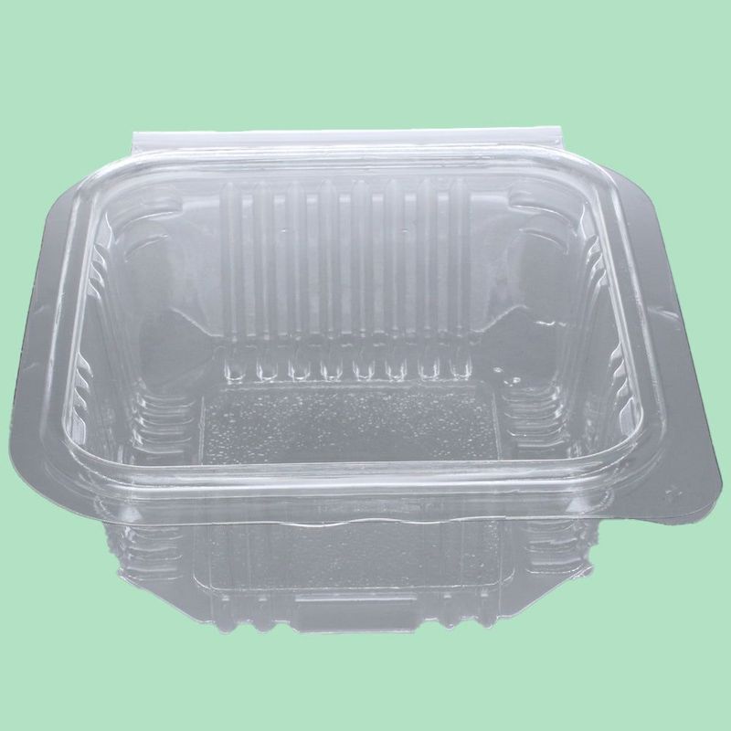 250ml Square Hinged Lid rPET Container