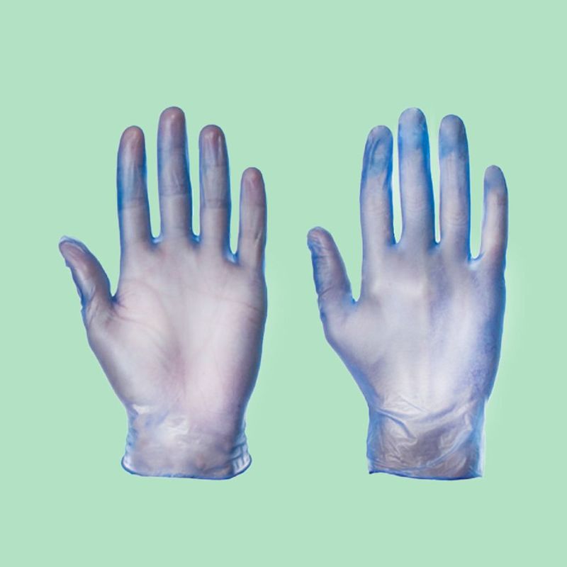 Large Blue Powdered Vinyl Gloves