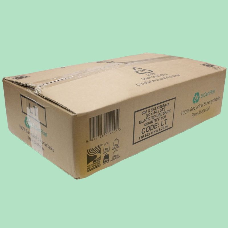 Black Refuse Sack 20" x 34" x 38" 15kgs