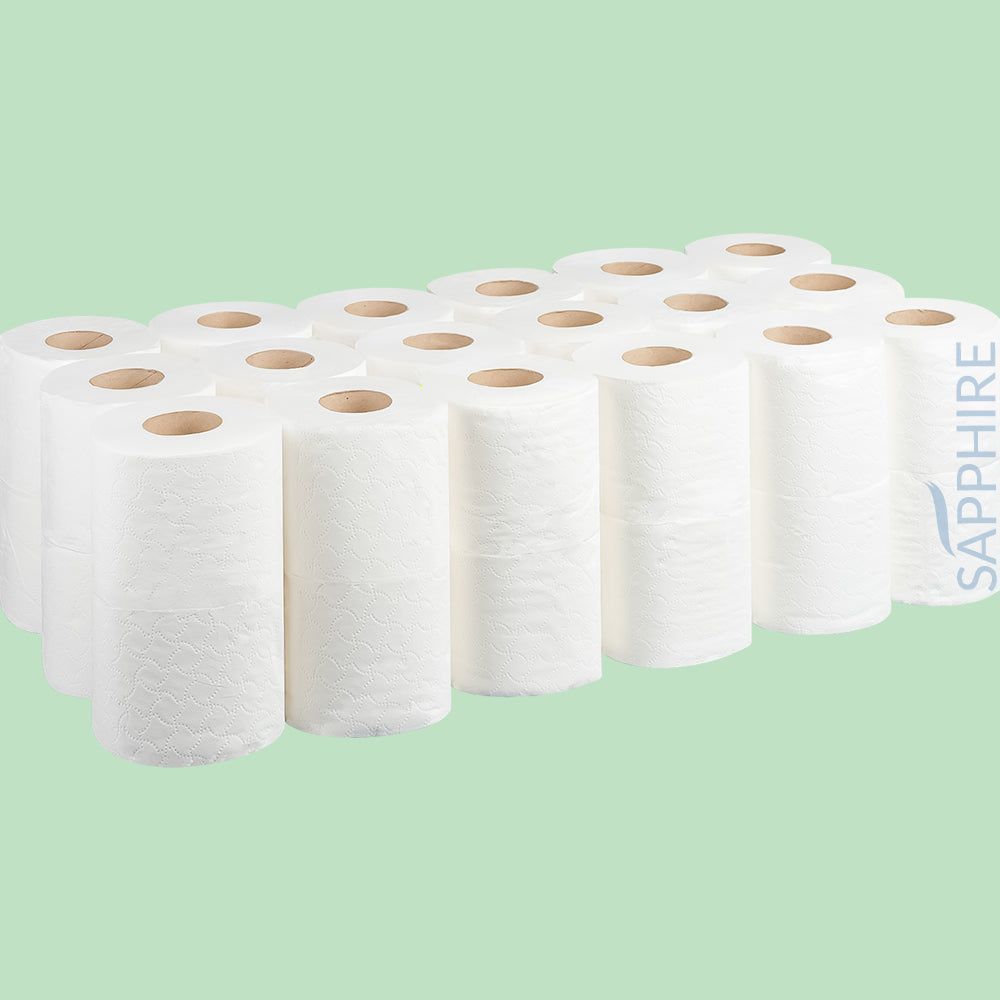 2 Ply White Standard Toilet Roll