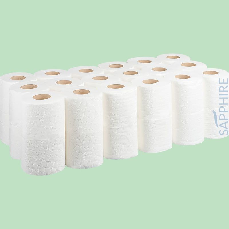 2 Ply White Standard Toilet Roll