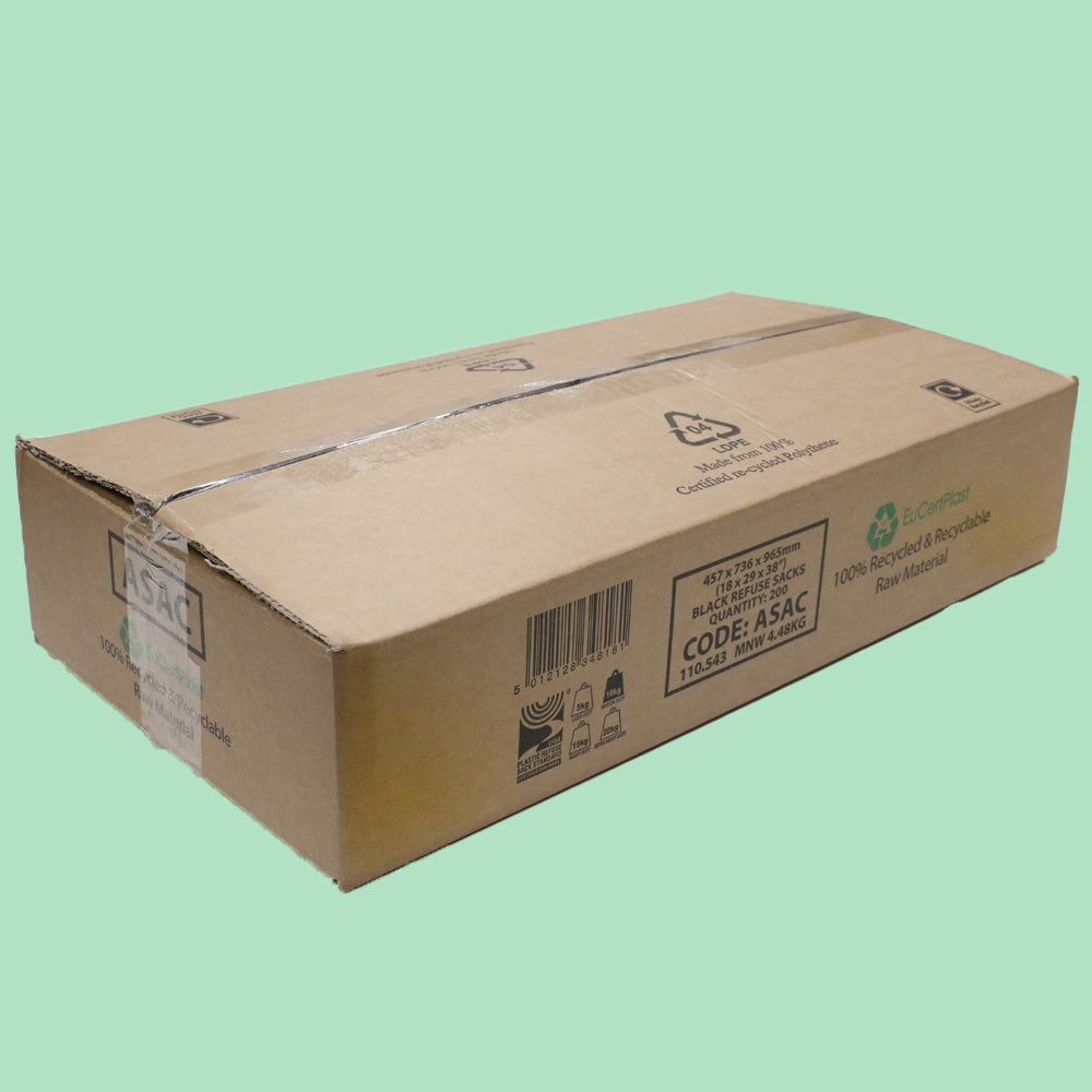 Black Refuse Sack 18" x 29" x 38" 10kgs