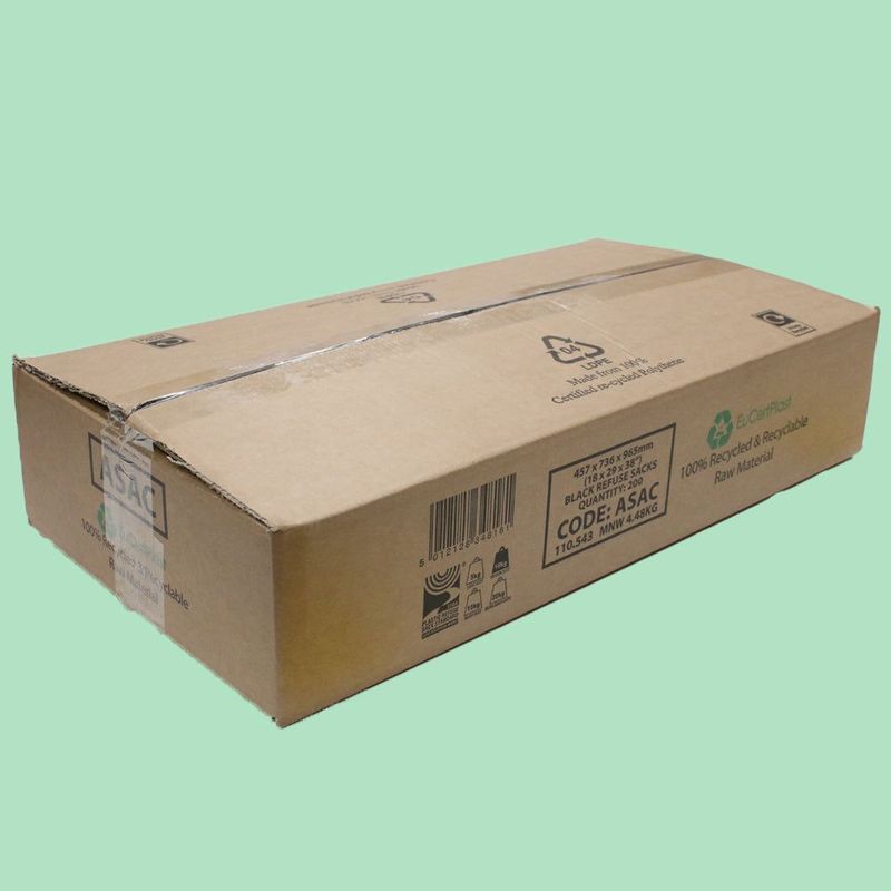 Black Refuse Sack 18" x 29" x 38" 10kgs