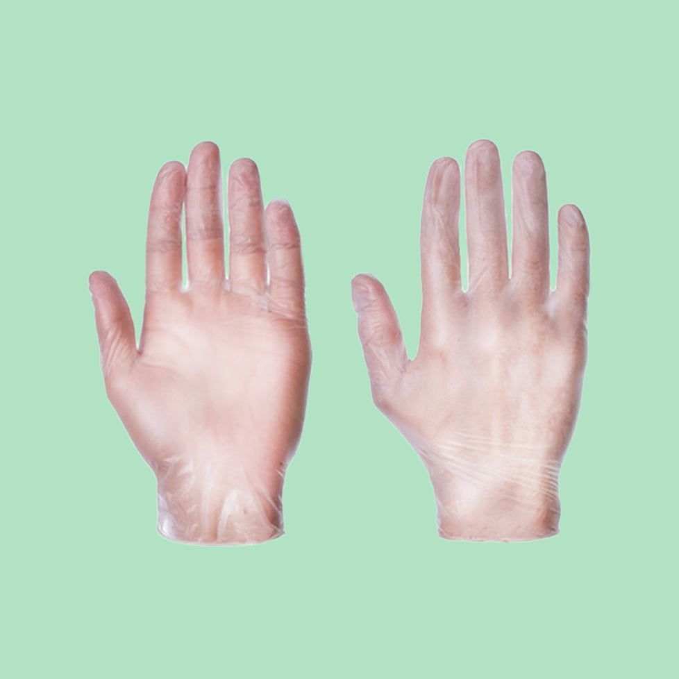 Medium Clear Powdered Vinyl Gloves