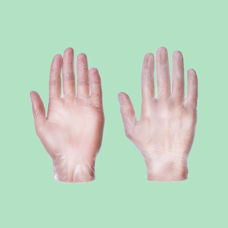 Medium Clear Powdered Vinyl Gloves