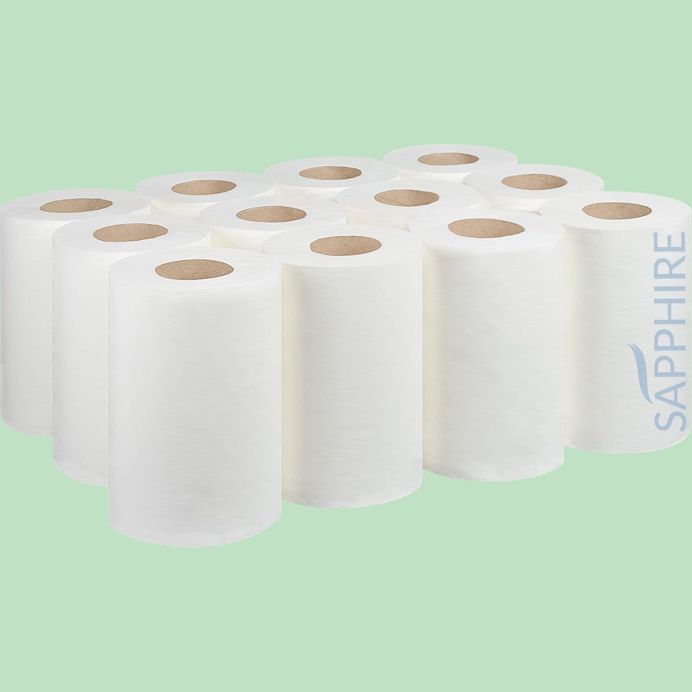 2 Ply White Mini Centrefeed