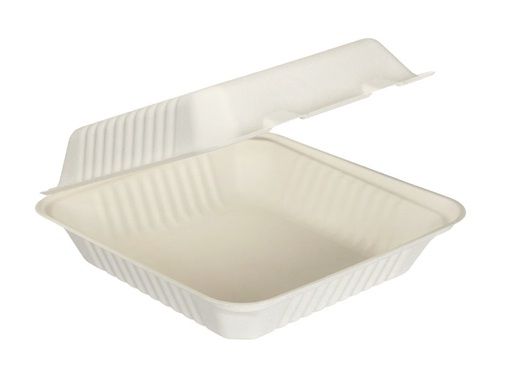 9" x 9" Bagasse Clamshell