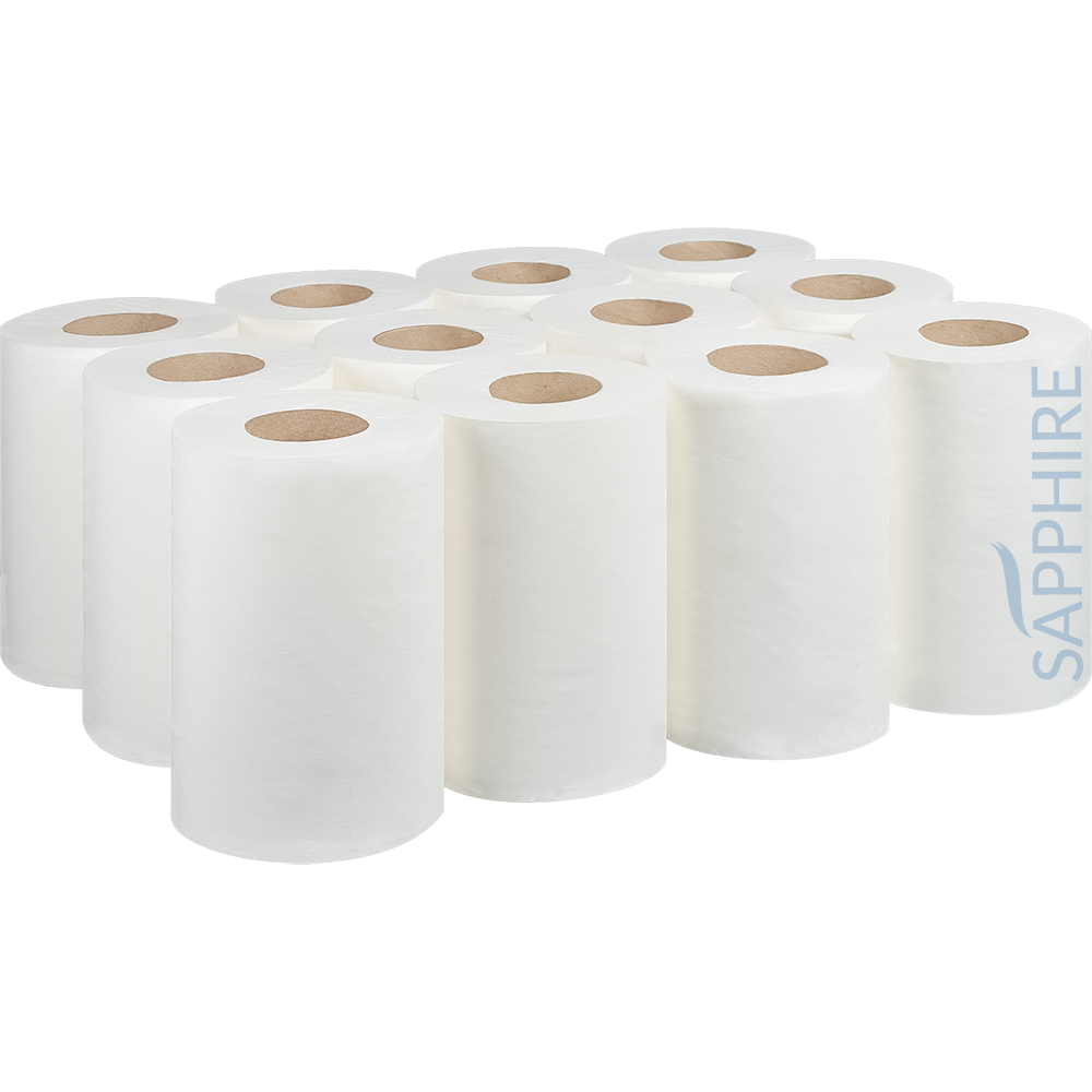 2 Ply White Mini Centrefeed