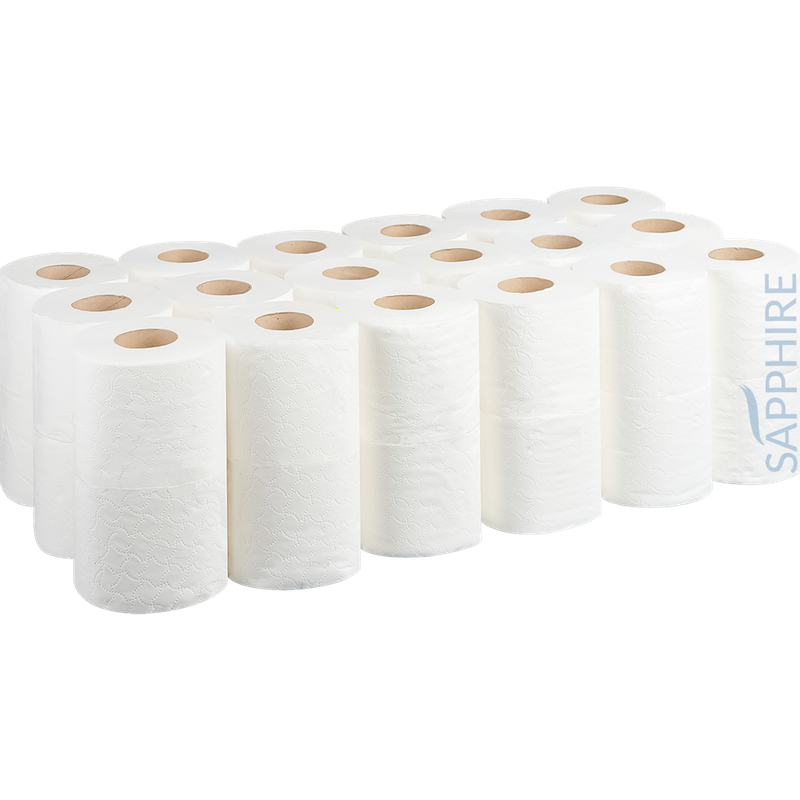 2 Ply White Standard Toilet Roll