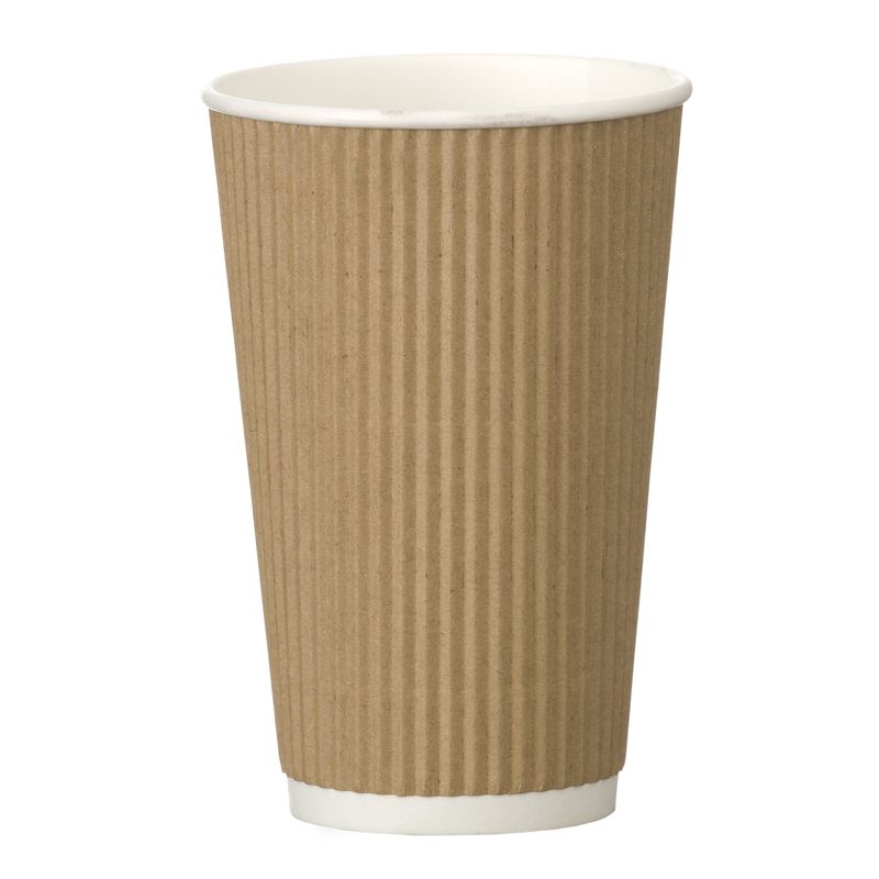 16oz Kraft Ripple Wall Paper Cup