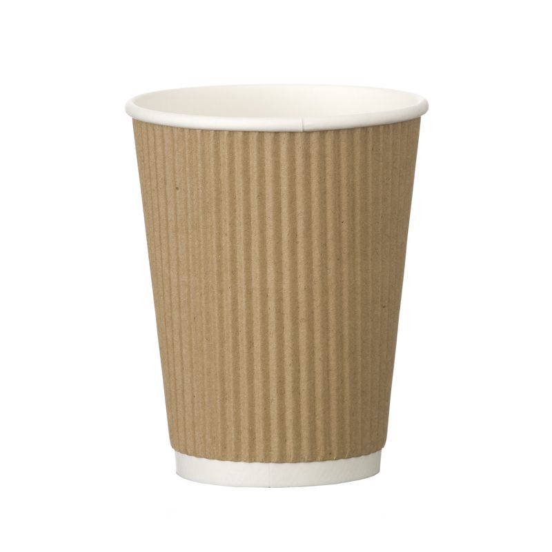 12oz Kraft Ripple Wall Paper Cup