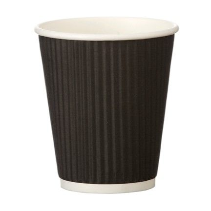 12oz Black Ripple Wall Paper Cup