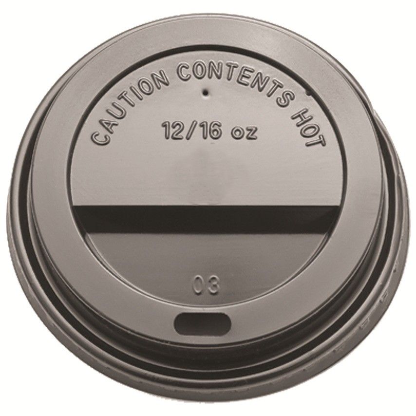 12/16oz Black Dome Sip-Thru Lid