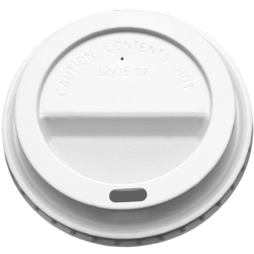 12/16oz White Dome Sip-Thru Lid