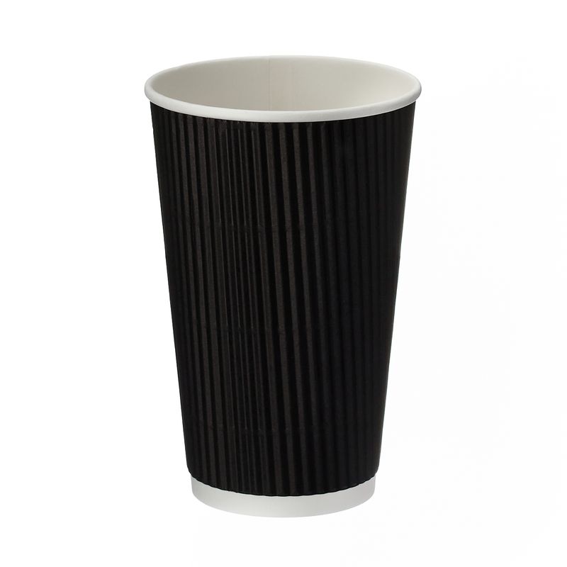 16oz Black Ripple Wall Paper Cup