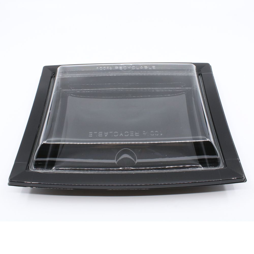 420ml Black Base / Clear Lid rPET Container