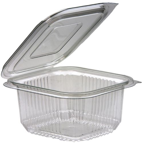 375ml Square Hinged Lid PET Container