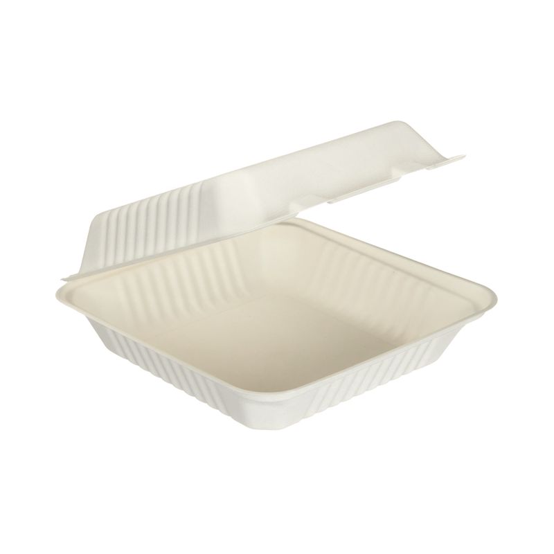 9" x 9" Bagasse Clamshell