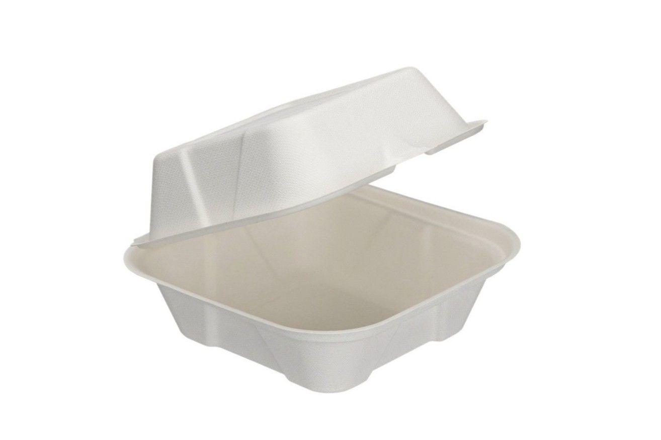6" x 6" Bagasse Burger Box