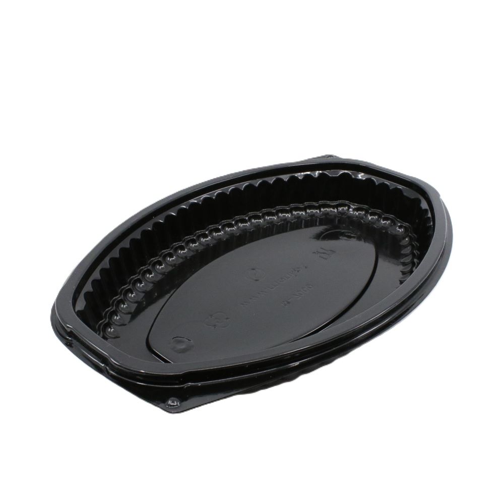 12oz Black Oval Microwave Tray