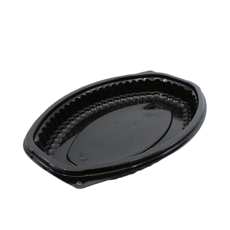 12oz Black Oval Microwave Tray