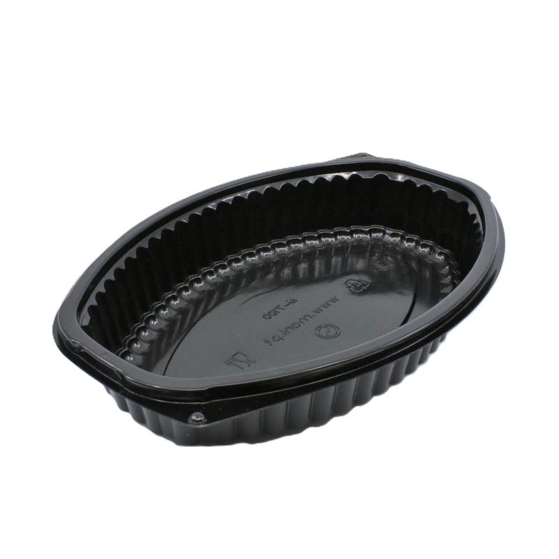 16oz Black Oval Microwave Tray