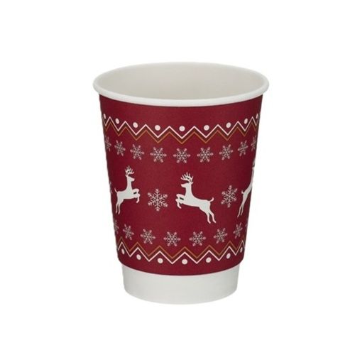 12oz Red Christmas Double Wall Paper Cup