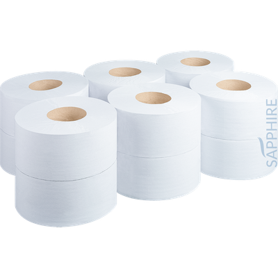2 Ply White Mini Jumbo Toilet Roll