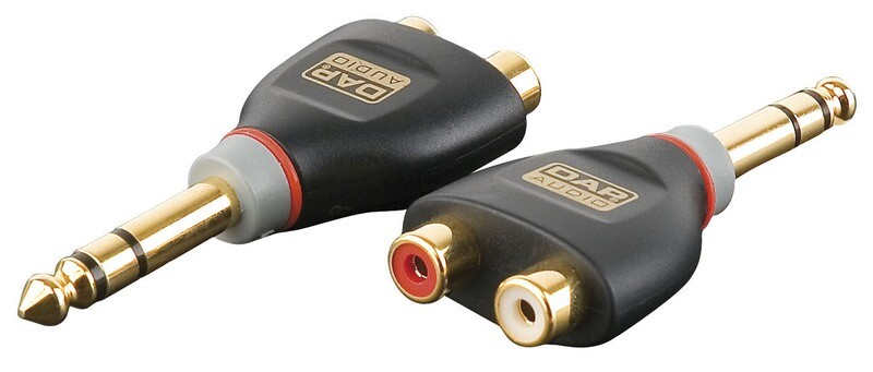 DAP-Audio Adapter Jack Stereo Männlich zu 2 x Cinch Weiblich (L+R)