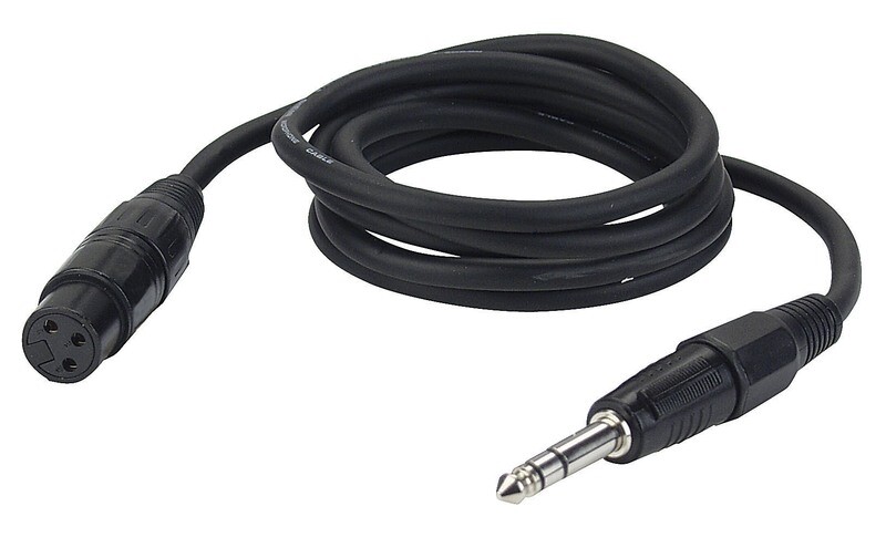 DAP-Audio XLR Weiblich zu Jack Stereo Kabel Schwarz 6m