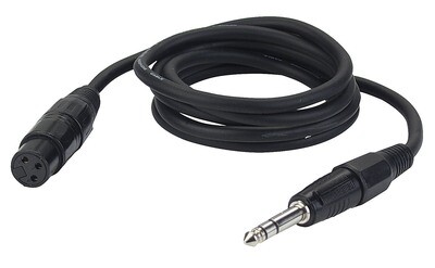 DAP-Audio XLR Weiblich zu Jack Stereo Kabel Schwarz 150cm