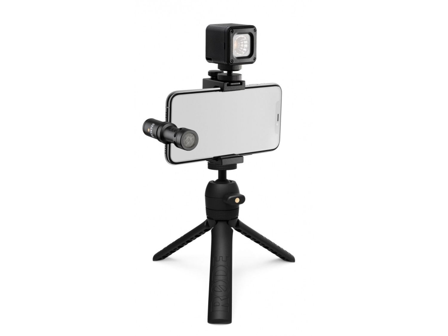 RODE Vlogger Kit iOS - für iPhones mit Lightning-Port Set aus VideoMic Me-L, SmartGrip, Tripod 2, MicroLED On-Camera-Light und Kabel