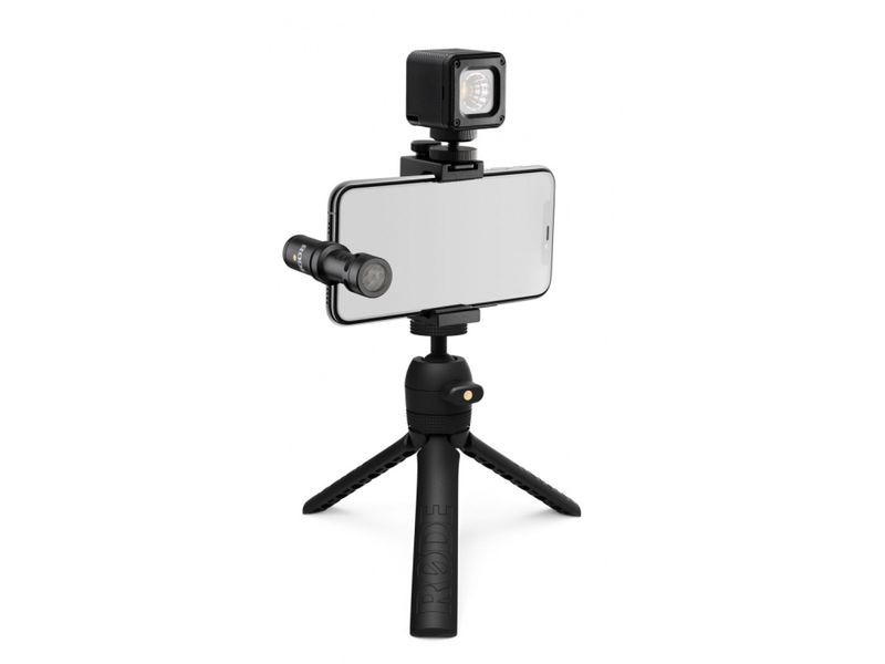 RODE Vlogger Kit USB-C - für Android-Smartphones mit USB-C-Anschluss Set aus VideoMic Me-C, SmartGrip, Tripod 2, MicroLED On-Camera-Light und Kabel