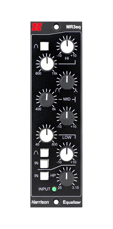 Harrison 500-Series MR3eq Classic 3-band parametric EQ with HP/LF filters
