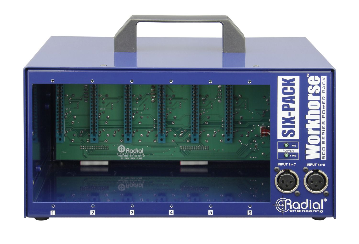 Radial SixPack 6 slot power-rack, desktop format,1600mA power supply