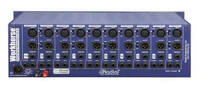 Radial Powerhouse 10 slot power-rack, 19&quot; 3RU, 1600 mA power supply