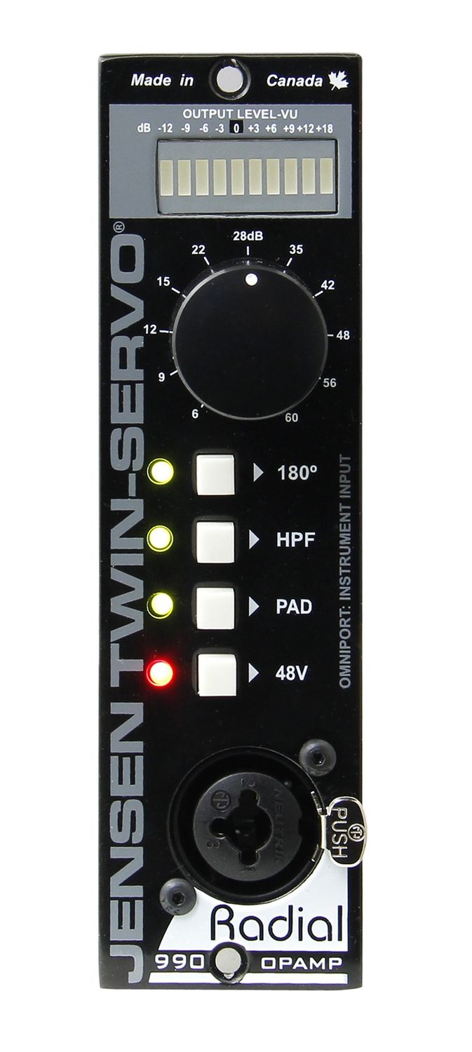 Radial Twin-Servo 500 Mic preamp, Jensen 990 opamp, dual Jensen transformers
