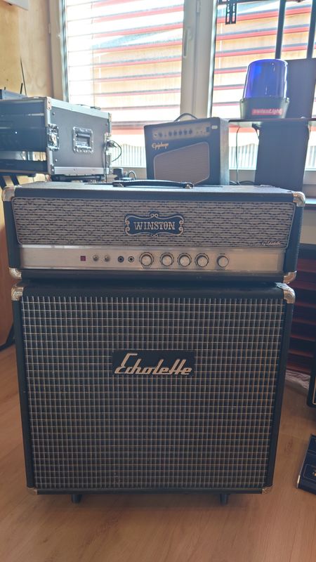 Vintage Echolette Winston BA200 Vollröhren- Bass-Verstärker mit Echolette ET 500 Box
