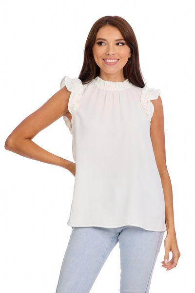 Alani Ruffle Top, Size: S, Colour: White