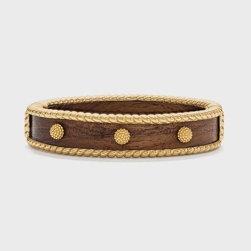 Berry Small Hinged Bangle Teak